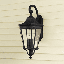 Generation Lighting OL5404BK Cotswold Lane Black Outdoor 12" Wall Lighting