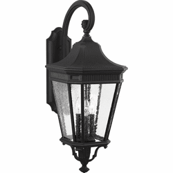 Generation Lighting OL5424BK Cotswold Lane Traditional Black Outdoor 12" Wall Light Fixture