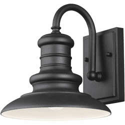 Generation Lighting OL8600TXB Redding Station Textured Black Outdoor 9" Wall Sconce Light