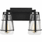 Generation Lighting VS2472MBK Adelaide Contemporary Midnight Black 2-Light Vanity Lighting Fixture - alt