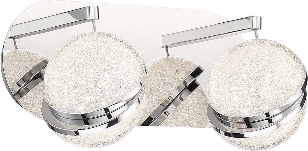 George Kovacs P1432-077-L Silver Slice Modern Chrome LED 2-Light Bath ...