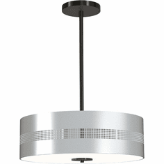 George Kovacs P1594-691 Grid 3 Modern Coal with Brushed Nickel Drum Ceiling Pendant Light