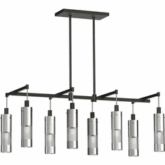 George Kovacs P1598-691 Grid 3 Contemporary Coal with Brushed Nickel Kitchen Island Light