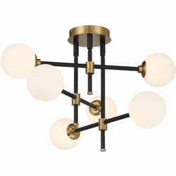 George Kovacs P8156-681 Cosmet Modern Coal and Aged Brass Ceiling Light Fixture