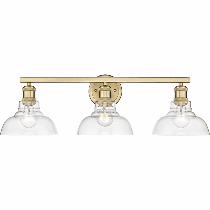 Golden Lighting 0305-BA3 BCB-CLR Carver Modern Brushed Champagne Bronze 3-Light Vanity Light
