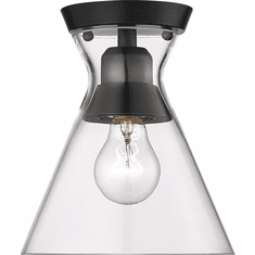 Golden Lighting 0511-FM BLK-CLR Malta Modern Matte Black Overhead Lighting