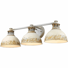 Golden Lighting 0865-BA3 AGV-AI Kinsley Vintage Aged Galvanized Steel 3-Light Bath Lighting