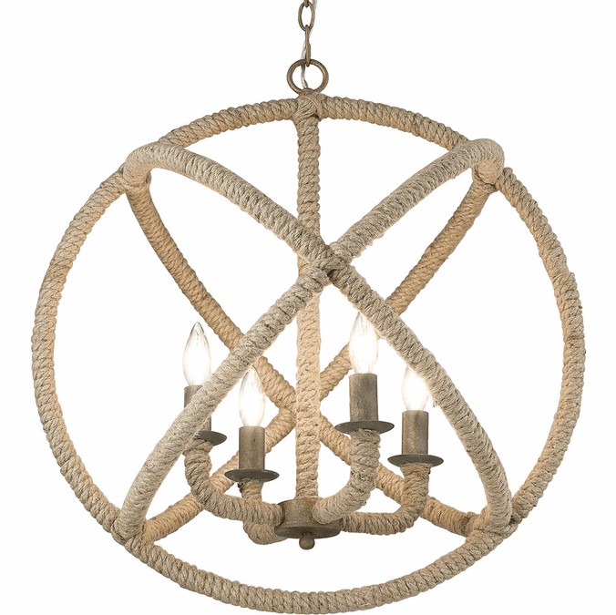Golden Lighting 0868-4-BC Marina Burnished Chestnut Mini Chandelier Lamp