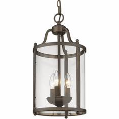 Golden Lighting 1157-3P RBZ Payton Rubbed Bronze Foyer Lighting Fixture