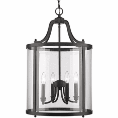 Golden Lighting 1157-4P BLK Payton Matte Black 16" Foyer Light Fixture
