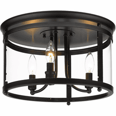 Golden Lighting 1157-FM BLK Payton Matte Black Flush Mount Light Fixture