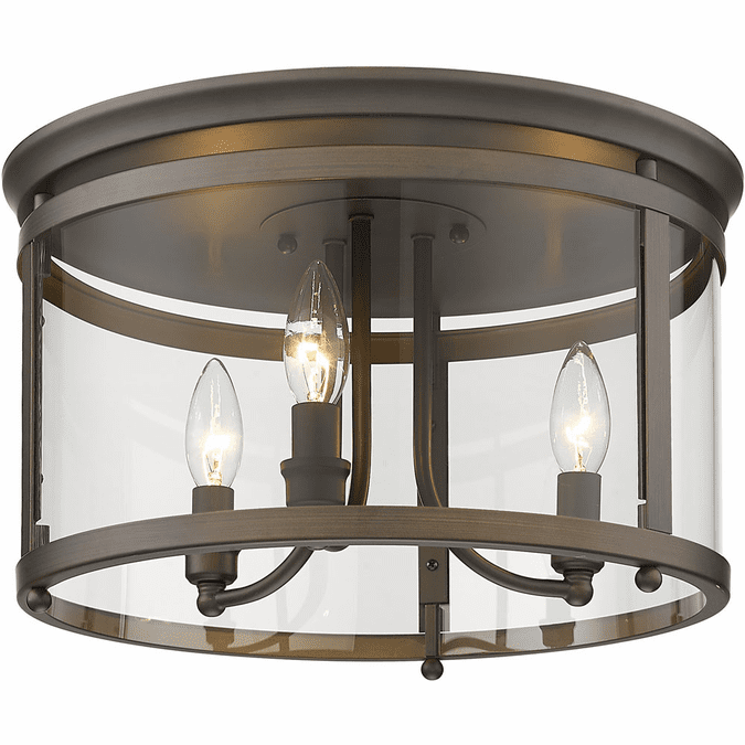 Golden Lighting 1157-FM RBZ Payton Rubbed Bronze Flush Mount Light Fixture