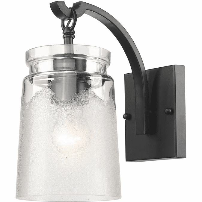 Golden Lighting 1405-1W-BLK-CAG Travers BLK Black Wall Lamp