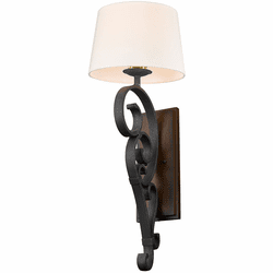 Golden Lighting 1821-WT1 BI-RO Madera Traditional Black Iron Wall Light Sconce