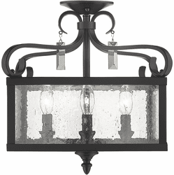 Golden Lighting 2049-SF-BLK Valencia Black Ceiling Lighting Fixture