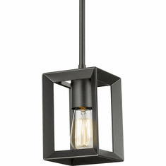 Golden Lighting 2073-M1L BLK Smyth Modern Matte Black Mini Hanging Pendant Light