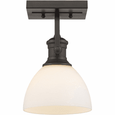 Golden Lighting 3118-1SF RBZ-OP Hines Rubbed Bronze Ceiling Light