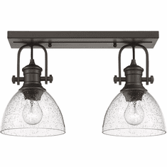Golden Lighting 3118-2SF RBZ-SD Hines Rubbed Bronze Flush Mount Light Fixture