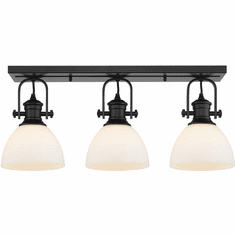 Golden Lighting 3118-3SF BLK-OP Hines Matte Black Flush Mount Lighting Fixture