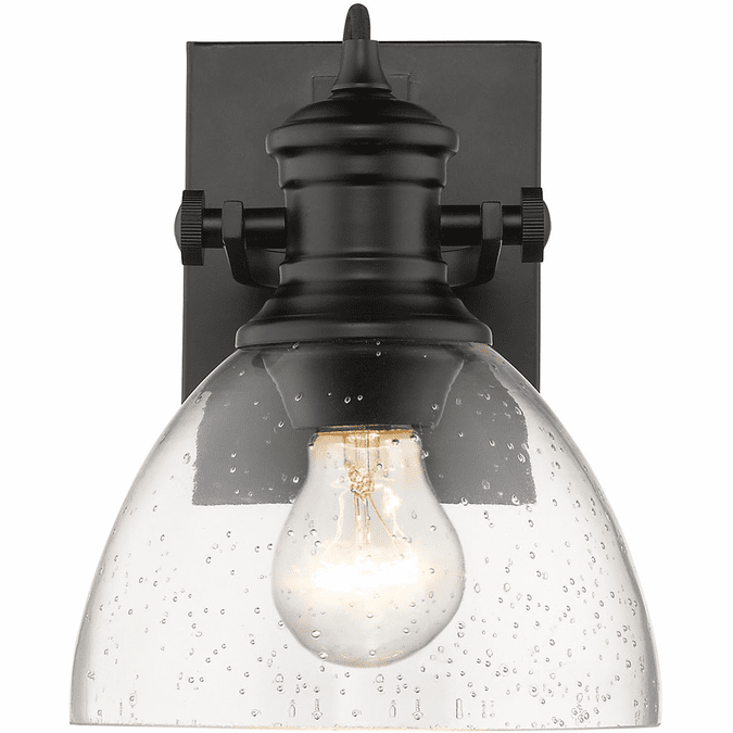Golden Lighting 3118-BA1-BLK-SD Hines Contemporary Black Lighting Sconce