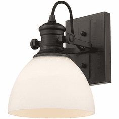 Golden Lighting 3118-BA1 RBZ-OP Hines Rubbed Bronze Lighting Wall Sconce