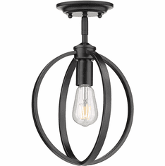 Golden Lighting 3167-1SF-BLK Colson Modern Matte Black Flush Mount Lighting