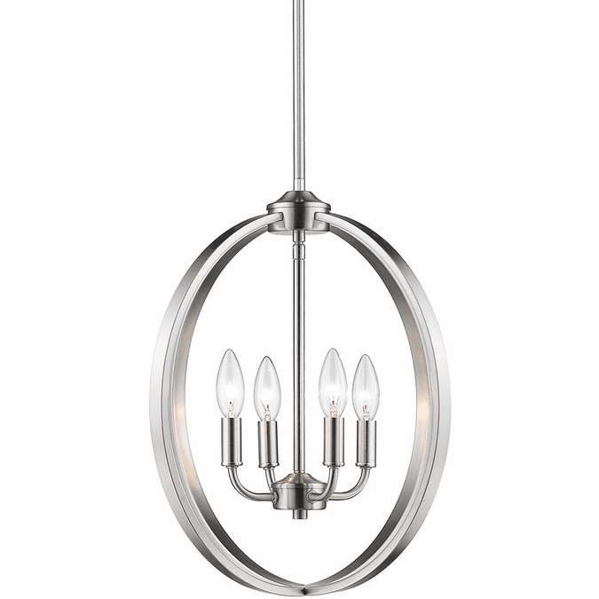 Golden Lighting 3167-4P-PW Colson PW Contemporary Pewter Mini Chandelier Lamp