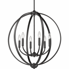 Golden Lighting 3167-6-BLK Colson Contemporary Matte Black Chandelier Light