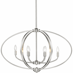 Golden Lighting 3167-LP-PW Colson PW Contemporary Pewter Island Light Fixture