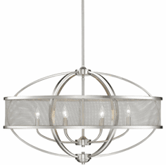 Golden Lighting 3167-LP-PW-PW Colson PW Modern Pewter Kitchen Island Light Fixture (with shade)
