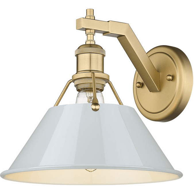 Golden Lighting 3306-1W BCB-DB Orwell Brushed Champagne Bronze / Dusky Blue Wall Lighting Sconce