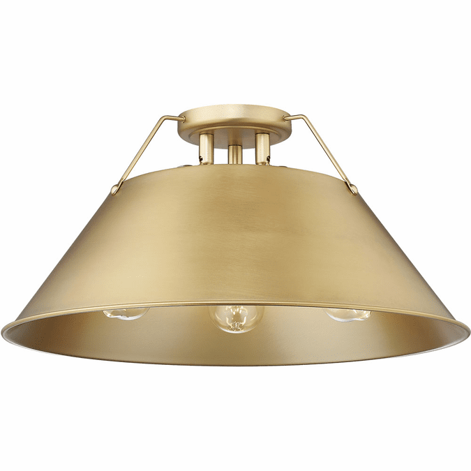 Golden Lighting 3306-3FM BCB-BCB Orwell Brushed Champagne Bronze Flush Mount Light Fixture