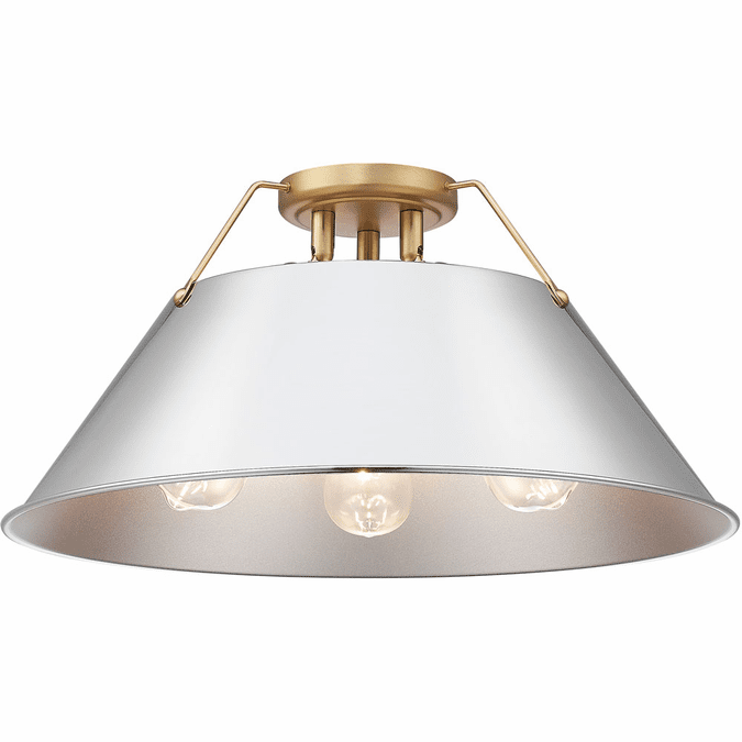 Golden Lighting 3306-3FM BCB-CH Orwell Brushed Champagne Bronze / Chrome Ceiling Light Fixture