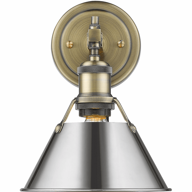 Golden Lighting 3306-BA1 AB-CH Orwell Chrome Bath Lighting Sconce