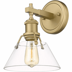 Golden Lighting 3306-BA1 BCB-CLR Orwell Contemporary Brushed Champagne Bronze Sconce Lighting