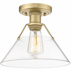Golden Lighting 3306-FM BCB-CLR Orwell Modern Brushed Champagne Bronze Flush Ceiling Light Fixture