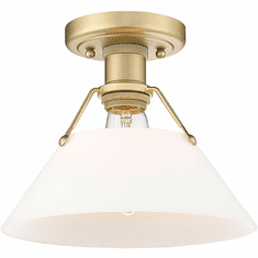 Golden Lighting 3306-FM BCB-OP Orwell Contemporary Brushed Champagne Bronze Flush Mount Ceiling Light Fixture