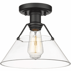 Golden Lighting 3306-FM BLK-CLR Orwell Modern Matte Black Home Ceiling Lighting
