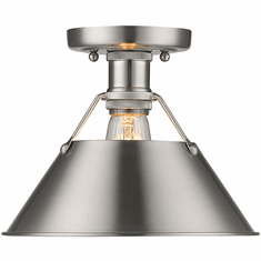 Golden Lighting 3306-FM-PW-PW Orwell PW Contemporary Pewter Flush Mount Lighting
