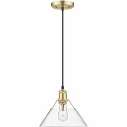 Golden Lighting 3306-M BCB-CLR Orwell Brushed Champagne Bronze / Clear Glass 10" Mini Pendant Lamp