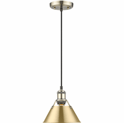 Golden Lighting 3306-S AB-BCB Orwell Aged Brass / Brushed Champagne Bronze 7.5" Mini Hanging Lamp