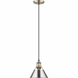 Golden Lighting 3306-S AB-CH Orwell Chrome 7.5" Mini Drop Lighting Fixture