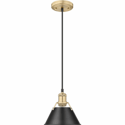 Golden Lighting 3306-S BCB-BLK Orwell Brushed Champagne Bronze / Matte Black 7.5" Mini Pendant Light