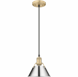 Golden Lighting 3306-S BCB-CH Orwell Brushed Champagne Bronze / Chrome 7.5" Mini Hanging Light Fixture
