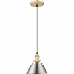 Golden Lighting 3306-S BCB-PW Orwell Brushed Champagne Bronze / Pewter 7.5" Mini Hanging Pendant Lighting