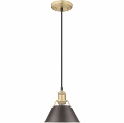 Golden Lighting 3306-S BCB-RBZ Orwell Brushed Champagne Bronze / Rubbed Bronze 7.5" Mini Pendant Lamp