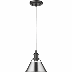 Golden Lighting 3306-S BLK-CH Orwell Chrome 7.5" Mini Pendant Light
