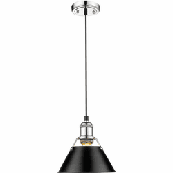 Golden Lighting 3306-S CH-BLK Orwell Matte Black 7.5" Mini Hanging Light
