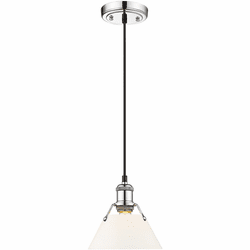 Golden Lighting 3306-S CH-OP Orwell Chrome / Opal Glass 7.5" Mini Pendant Lighting