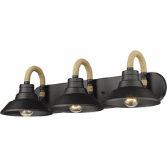 Golden Lighting 3318-BA3-NB Journey Natural Black 3-Light Bath Lighting